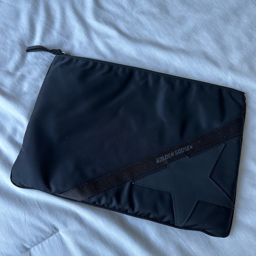 Golden Goose large black nylon Journey pouch